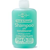 Travel-sizes shampoo, soap, hand sanitizer, laundry detergent.  Biodegradable.
