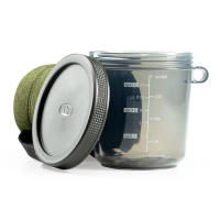 A large mug for measuring cooking or ingredients or just drinking a lot of java