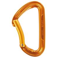 A bent gate carabiner.  The perfectly curved gate and frame shape make clipping the rope a breeze.
