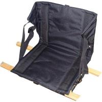 Attaches to a standard canoe seat to provide back support and cushioning