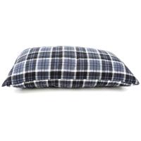 A rectangular shaped pillow with the classic flannel design that gives a soft surface to lay your head.