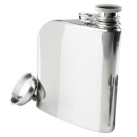 The Glacier Stainless Steel 6 oz Trad Flask is elegantly designed and rugged, and includes a funnel.