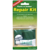 The Coghlan’s rubber repair kit works for on-the-spot repair of any vinyl, plastic or soft rubber items.