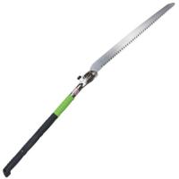 Two-handed, professional, heavy-duty folding saw, that is well-balanced and handles large limbs and trunks.