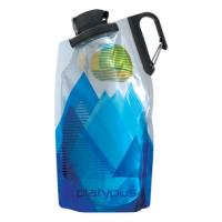Packable and secure water bottle for the trail, gym or around town, with a convenient clip handle.
