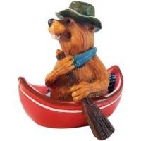 A happy paddler in his canoe, this beaver will go out paddling anytime, anywhere! A full colour tabletop ceramic figurine.