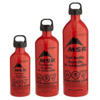 MSR liquid fuel stove fuel bottles with child resistant cap for safety.  11 oz, 20 oz, 30 oz.