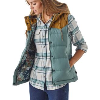 patagonia women's bivy hooded vest shadow blue